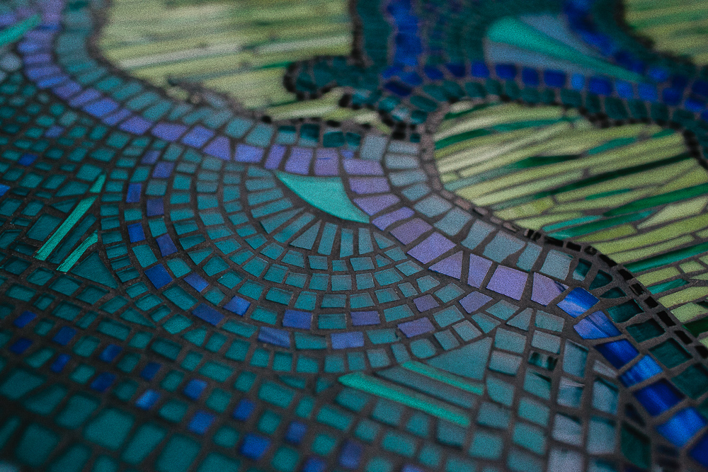 Detail of World Map Mosaic by Charissa Hearon